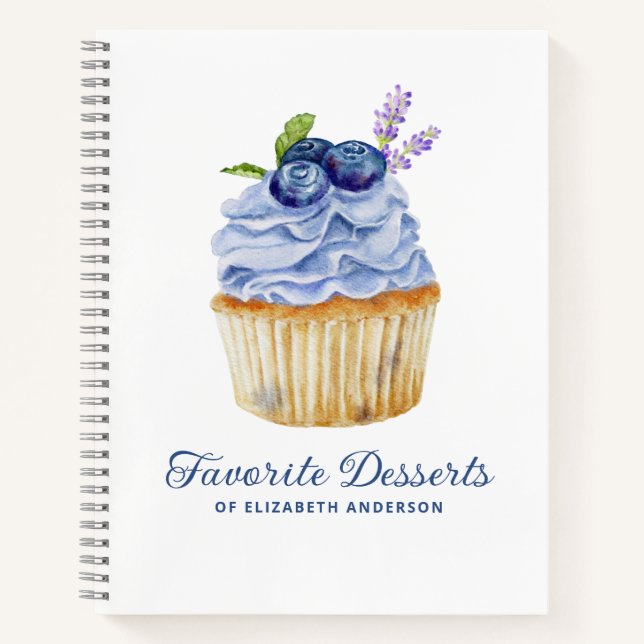 Cupcake Bakery Dessert Recipe Cookbook Notebook (Front)