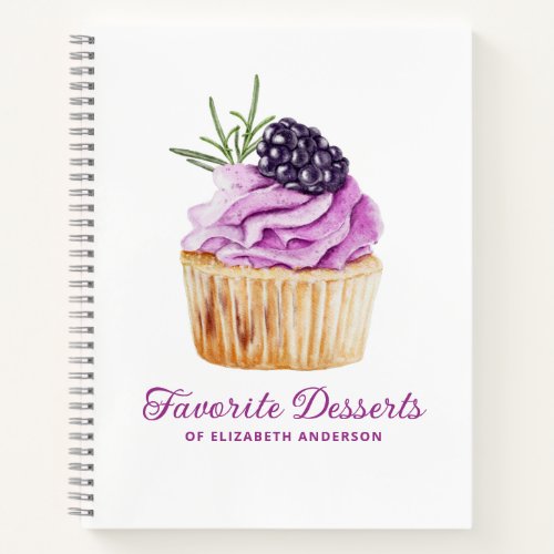 Cupcake Bakery Dessert Recipe Cookbook Notebook