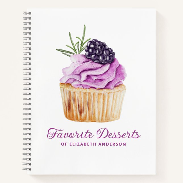 Cupcake Bakery Dessert Recipe Cookbook Notebook (Front)