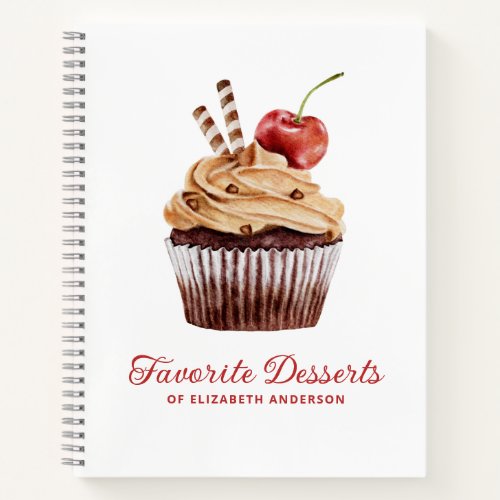 Cupcake Bakery Dessert Recipe Cookbook Notebook