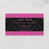 Cupcake Bakery Elegant Damask Floral Pattern Business Card (Back)
