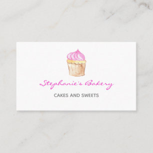 Cupcake Bakery Elegant Pink Modern Business Card