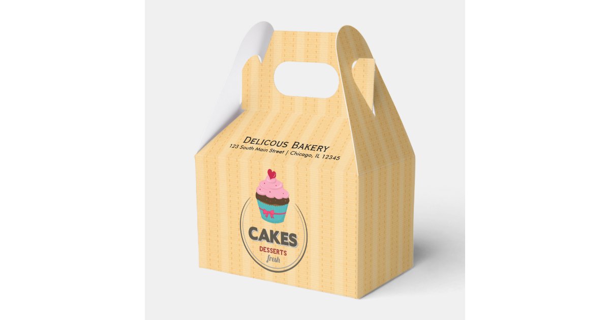 Cupcake Bakery Favor Boxes | Zazzle