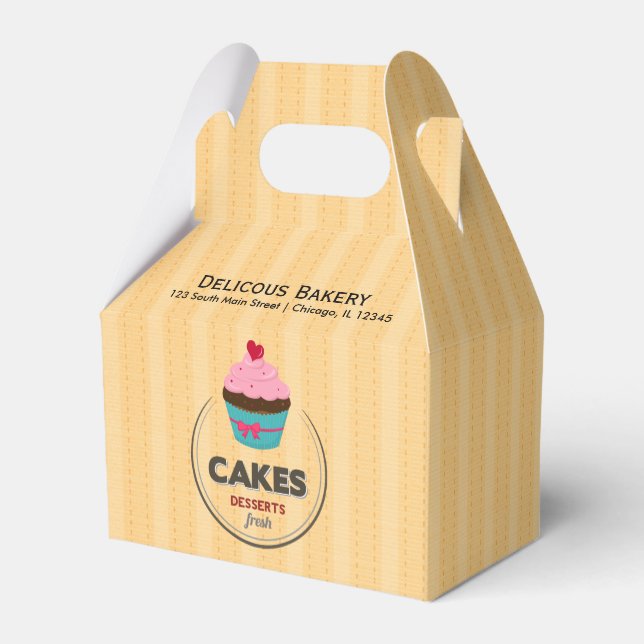 Cupcake Bakery Favor Boxes (Back Side)
