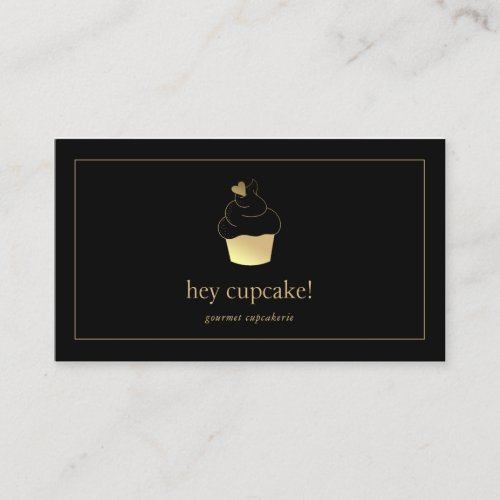 Cupcake Bakery Gold Foil Modern  Business Card