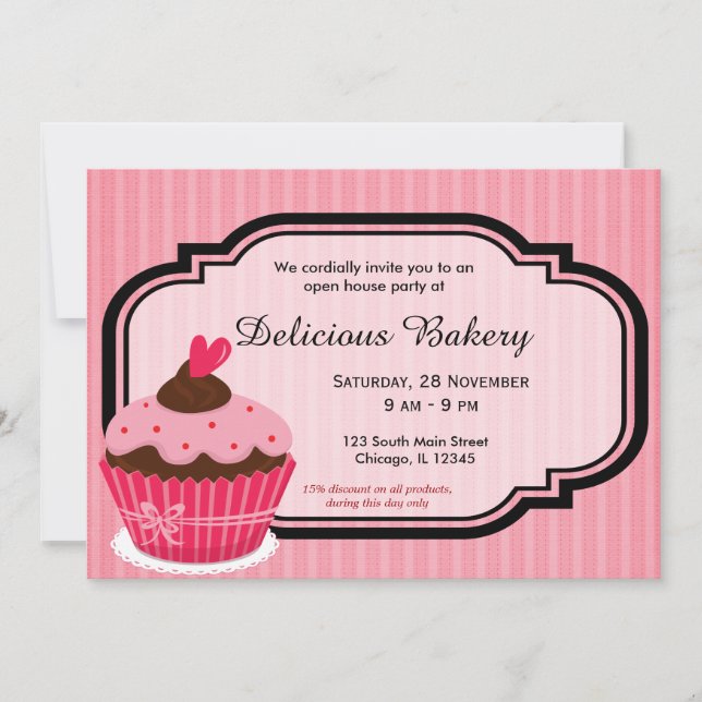 Cupcake Bakery Invitation (Front)
