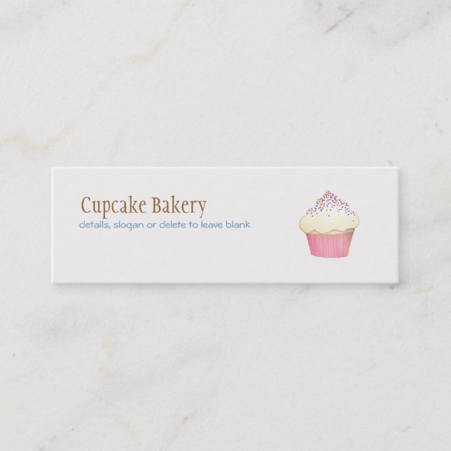 Cupcake Bakery MIni Business Card (Front)
