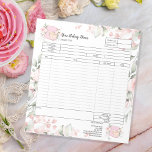 Cupcake Bakery Mixer Order Form Flowers Notepad<br><div class="desc">Pastry Cupcake Bakery Order Form Invoice with a vintage mixer and watercolor flowers</div>