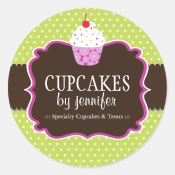 Cupcake Bakery Packaging Stickers by colourfuldesigns at Zazzle