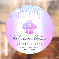 Cupcake Bakery Pastry Café Purple Glitter Drips