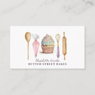 Cupcake Bakery Pastry Chef Baker's Utensils Business Card