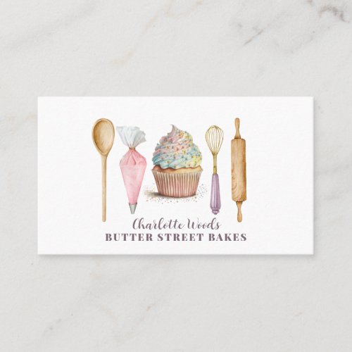 Cupcake Bakery Pastry Chef Bakers Utensils Business Card