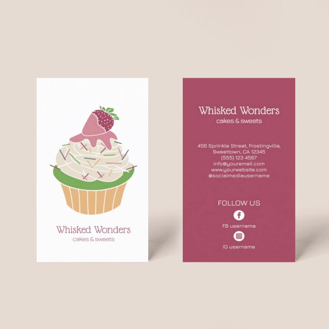 Cupcake Bakery Pastry Chef Business Card (Cupcake Bakery Pastry Chef Business Card)