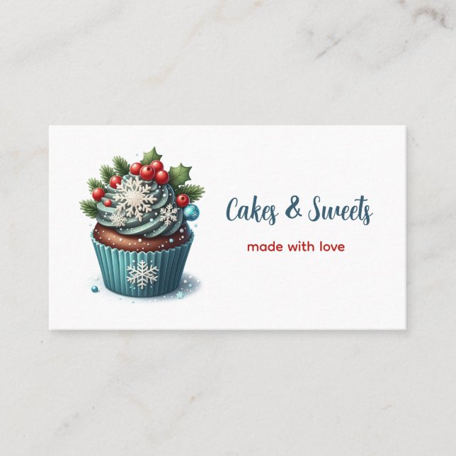 Cupcake Bakery Pastry Chef Catering Business Card (Front)