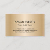 Cupcake Bakery Pastry Chef Geometric Gold Cake Business Card (Back)
