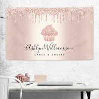 Cupcake Bakery Pastry Chef Rose Gold Glitter Drips