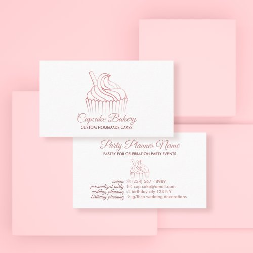Cupcake bakery pastry chef Whipped Cream Business Card