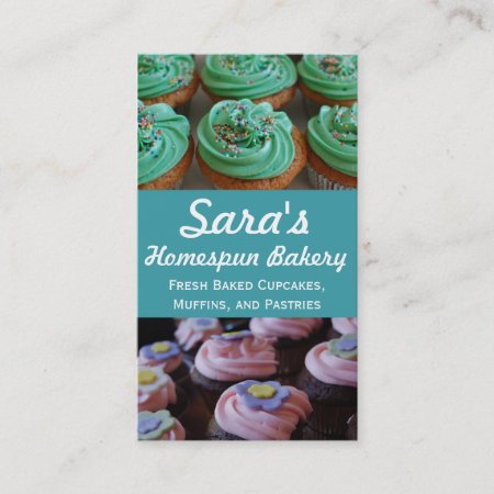 Cupcake Bakery Photo Business Cards