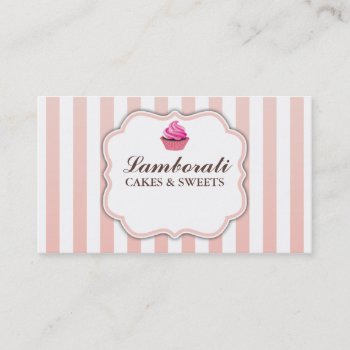 Cupcake Bakery Pink  Cute Elegant Modern Business Card by Lamborati at Zazzle