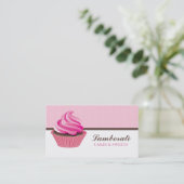 Cupcake Bakery Pink Elegant Modern Cute Business Card (Standing Front)