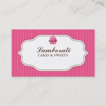 Cupcake Bakery Pink Elegant Modern Cute Business Card by Lamborati at Zazzle