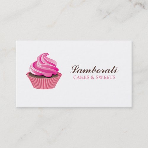 Cupcake Bakery Pink Elegant Modern Cute Business Card Templates