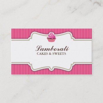 Cupcake Bakery Pink Elegant Modern Retro Business Card by Lamborati at Zazzle