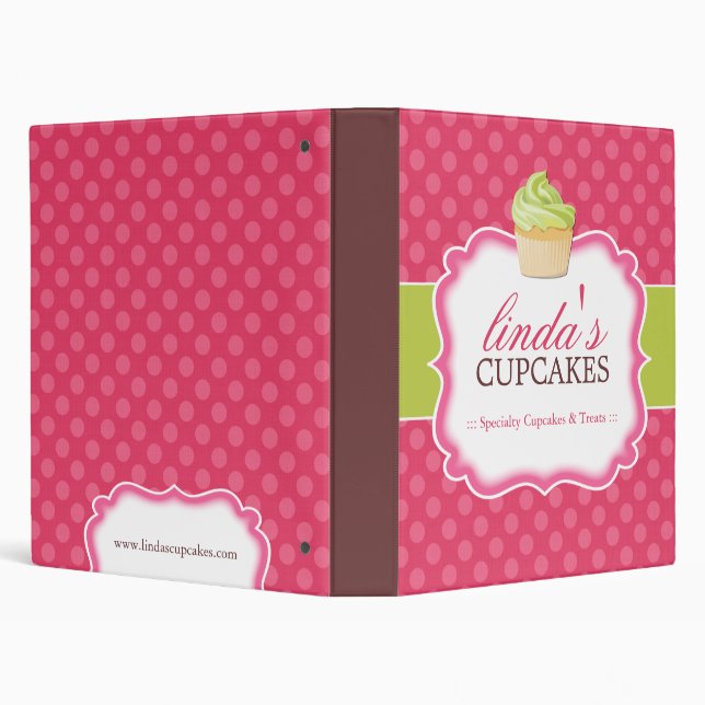 Cupcake - Bakery Portfolio 3 Ring Binder (Background)