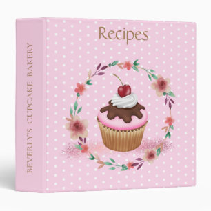 Cupcake Bakery Recipe Holder 3 Ring Binder