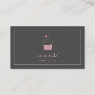 Cupcake Bakery Rose Gold Modern Business Card