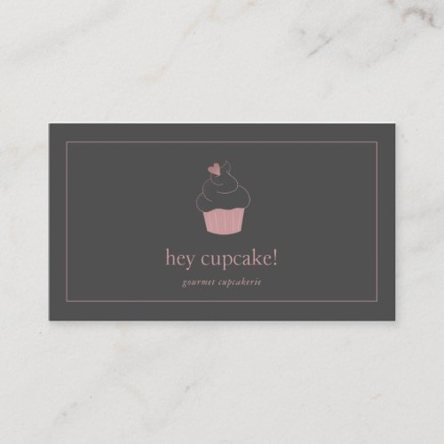 Cupcake Bakery Rose Gold Modern  Business Card