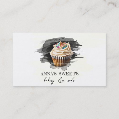   Cupcake Bakery Shop 3 QR Social Media Business Card