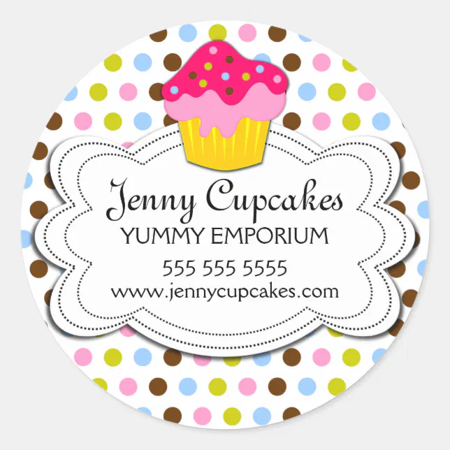 Cupcake Bakery Stickers Zazzle