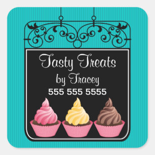 Cupcake Bakery Storefront Sign Bakery Box Seals