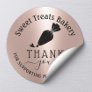 Cupcake Bakery Thank You For Your Order Rose Gold Classic Round Sticker