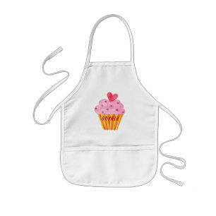 Cupcake baking apron girls watercolor