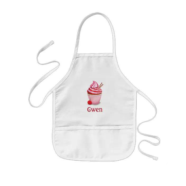 Cup Cake Personalised Apron Child sizes Lovely GIFT for HER Chef Hat Adults 