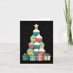 Cupcake Baking Baker Christmas Tree Xmas  Card