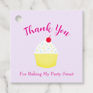 Cupcake Baking Birthday Favor Tags