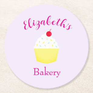 Cupcake Baking Birthday Round Paper Coaster