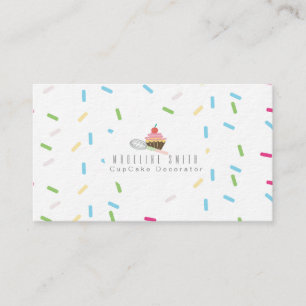 Cupcake Baking Cake Decorator Sprinkles Business Card