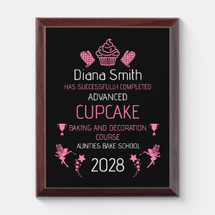 Cupcake Baking Course Award Plaque