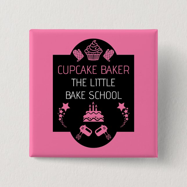 Cupcake Baking Course Button (Front)