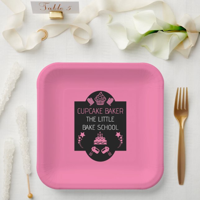 Cupcake Baking Course Paper Plates (Wedding)