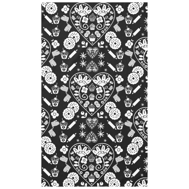 Cupcake Baking Folk Art Tablecloth (Front)