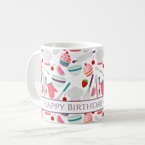 Cupcake Baking Happy Birthday Coffee Mug