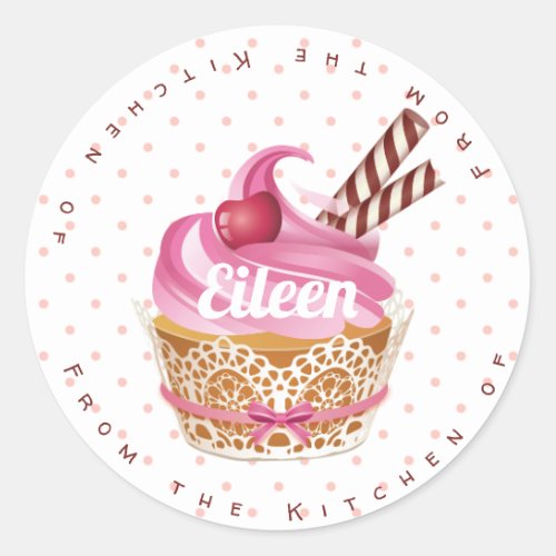 Cupcake Baking stickerslabels Classic Round Sticker