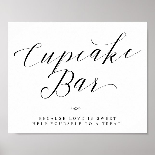 Cupcake Bar Chic Bridal Shower or Wedding Sign (Front)