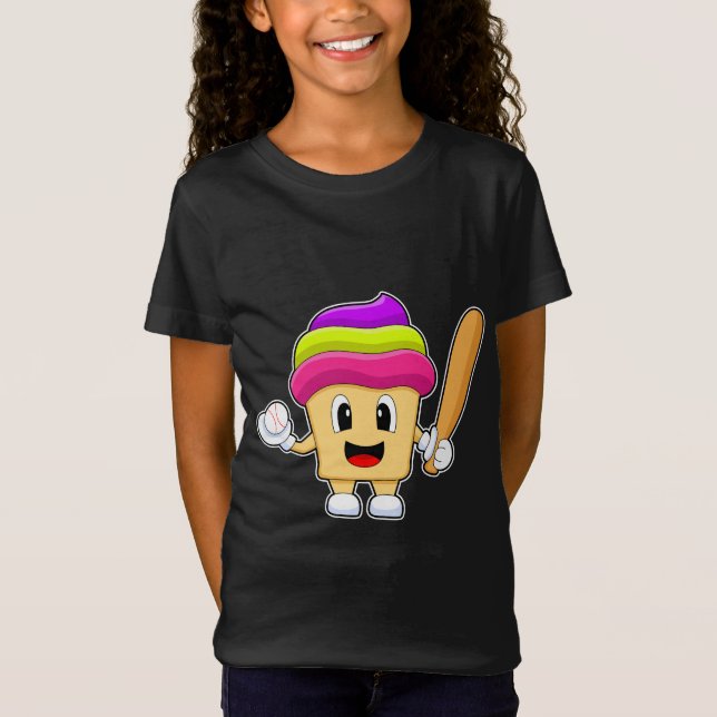 Cupcake Baseball Baseball bat T-Shirt (Front)