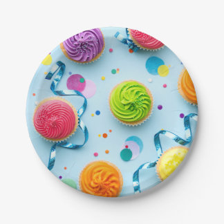 Cupcake birth paper plate